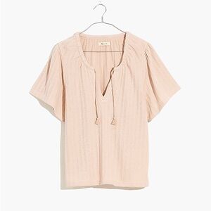 Madewell Pointelle Tie-Neck Tunic Top